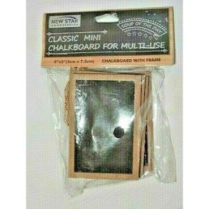 Classic Mini Chalkboard 4-Piece Gold Loop 2 x 3-inch Message Board Craft NIP